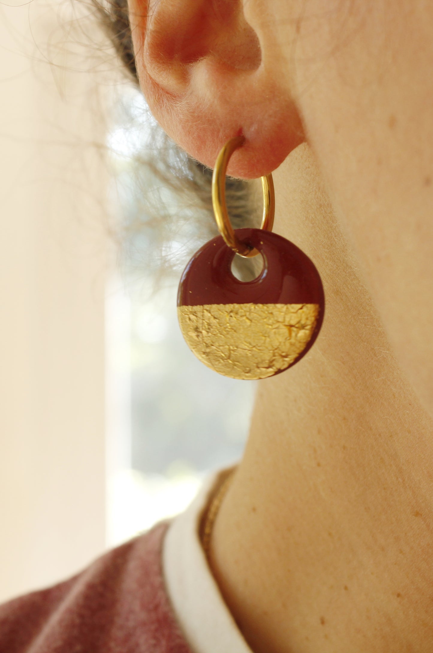La Bouclette Dorée - Boucles d'oreilles Collection Automne-Hiver - bleu nuit