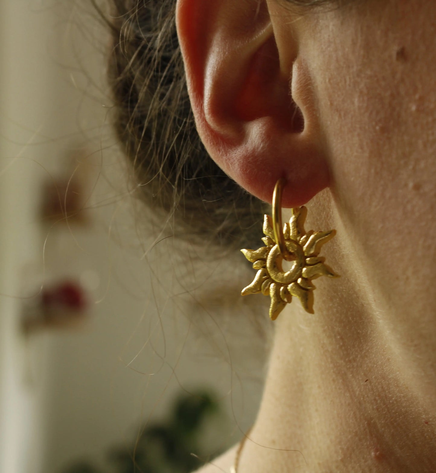 La Bouclette Dorée - Boucles d'oreilles créoles en argile polymère La Bouclette Dorée