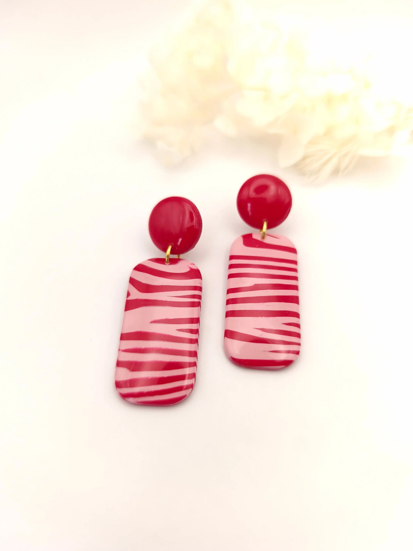 La Bouclette Dorée - Boucles d'oreilles pendantes en argile polymère - Modèle unique La Bouclette Dorée