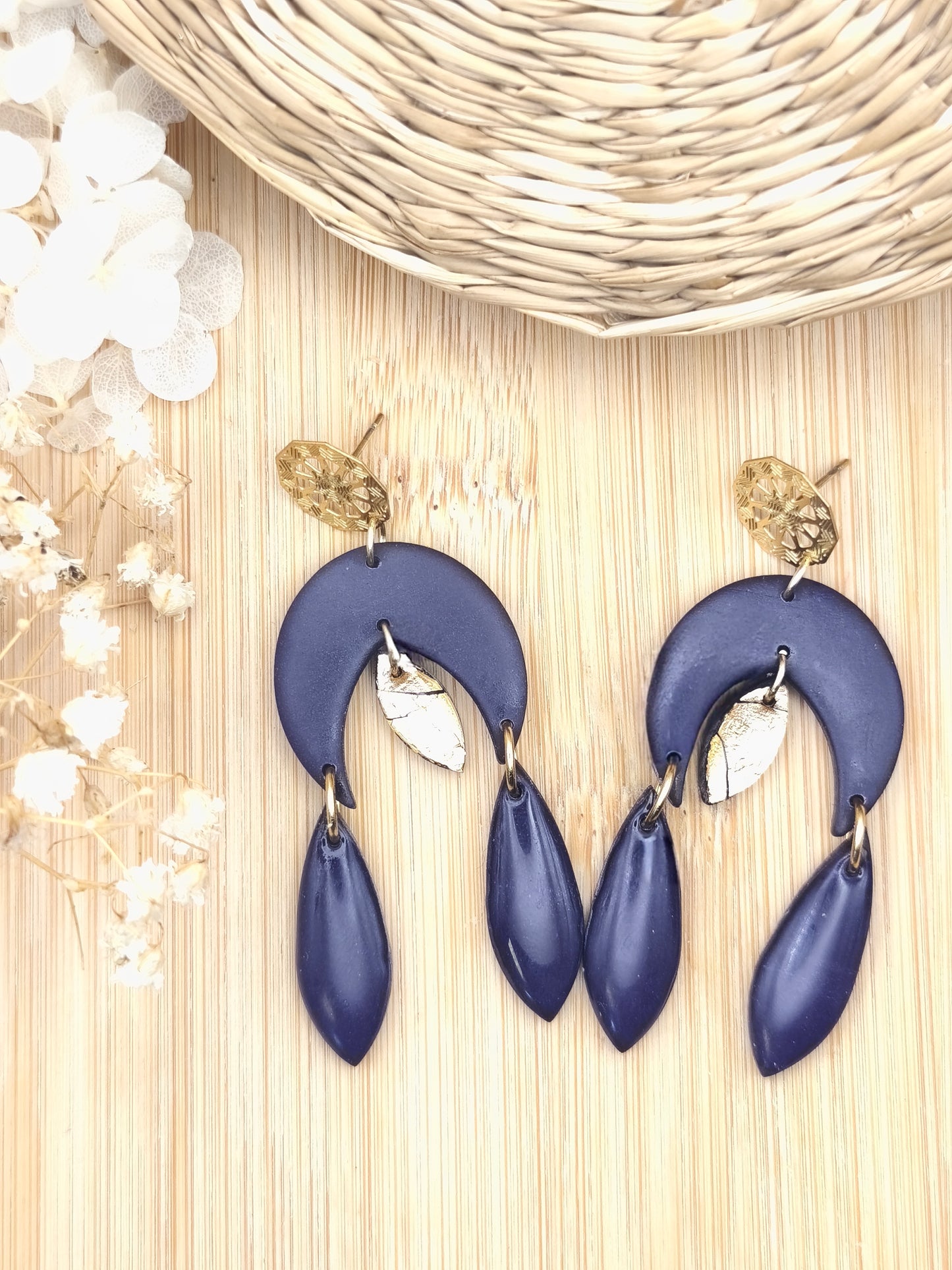 La Bouclette Dorée - Boucles d'oreilles Collection Automne-Hiver - violet profond