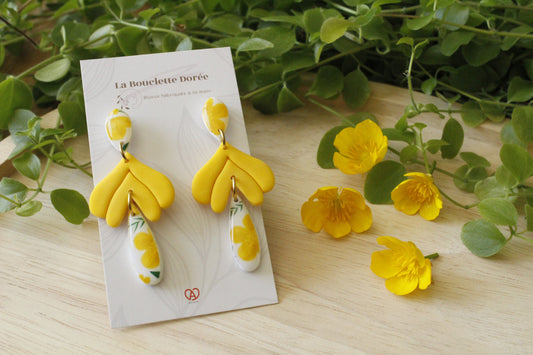 La Bouclette Dorée - Boucles d’oreilles Printemps fleuri La Bouclette Dorée