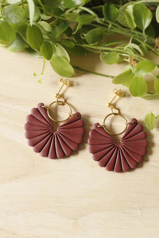 Boucles d'oreilles Dahlia, fabriquées à la main - modèle unique La Bouclette Dorée