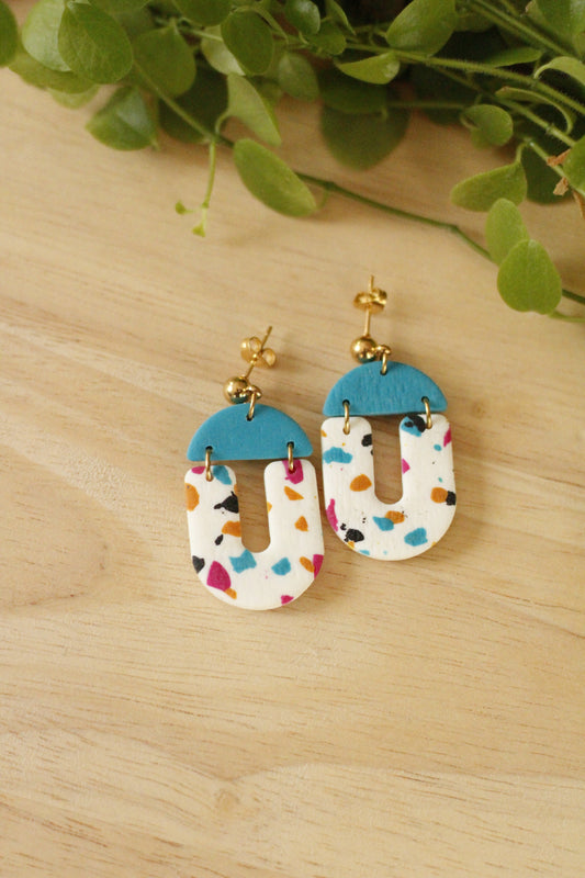 Boucles d'oreilles originales et colorées, fabriquées à la main La Bouclette Dorée