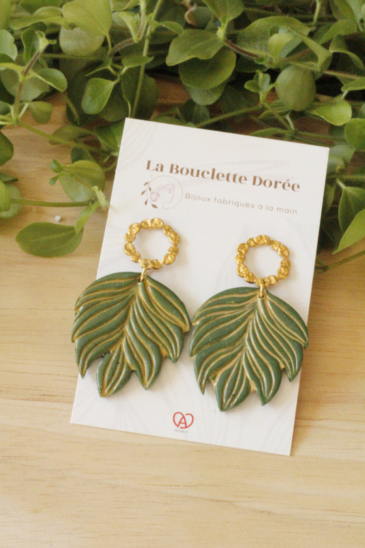Boucles d'oreilles originales et colorées, fabriquées à la main La Bouclette Dorée