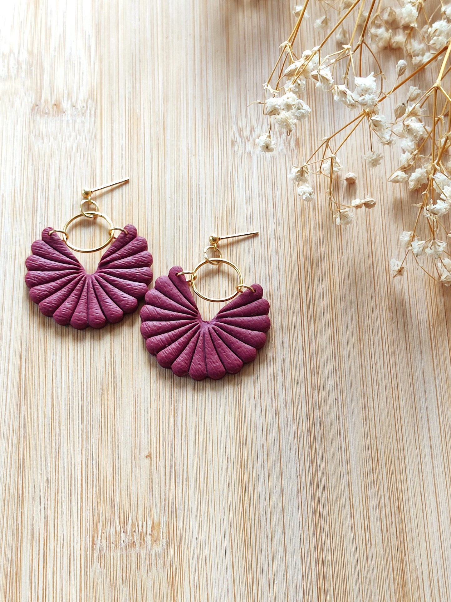 La Bouclette Dorée - Boucles d'oreilles pendantes - Modèle Dahlia uni