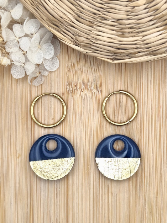La Bouclette Dorée - Boucles d'oreilles Collection Automne-Hiver - bleu nuit La Bouclette Dorée