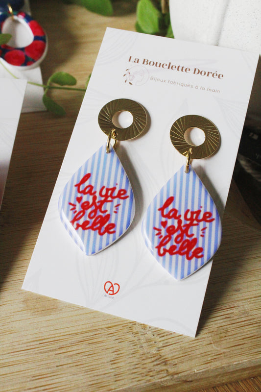 La Bouclette Dorée - Boucles d’oreilles printemps fleuri La Bouclette Dorée