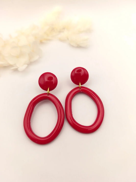 La Bouclette  Dorée - Boucles d'oreilles pendantes en argile polymère La Bouclette Dorée