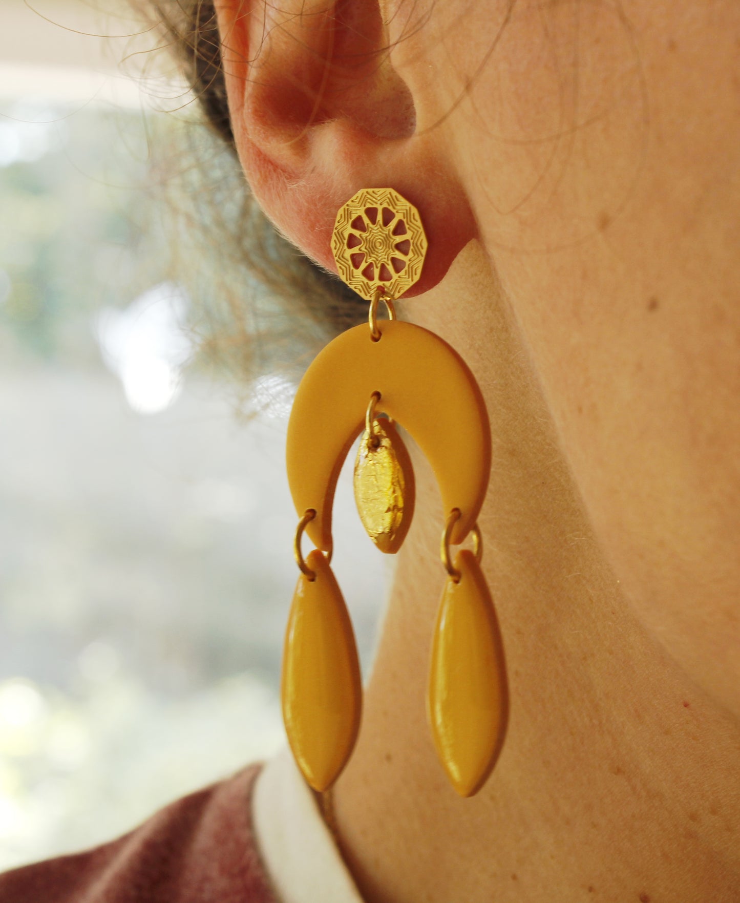La Bouclette Dorée - Boucles d'oreilles Collection Automne-Hiver - bleu nuit