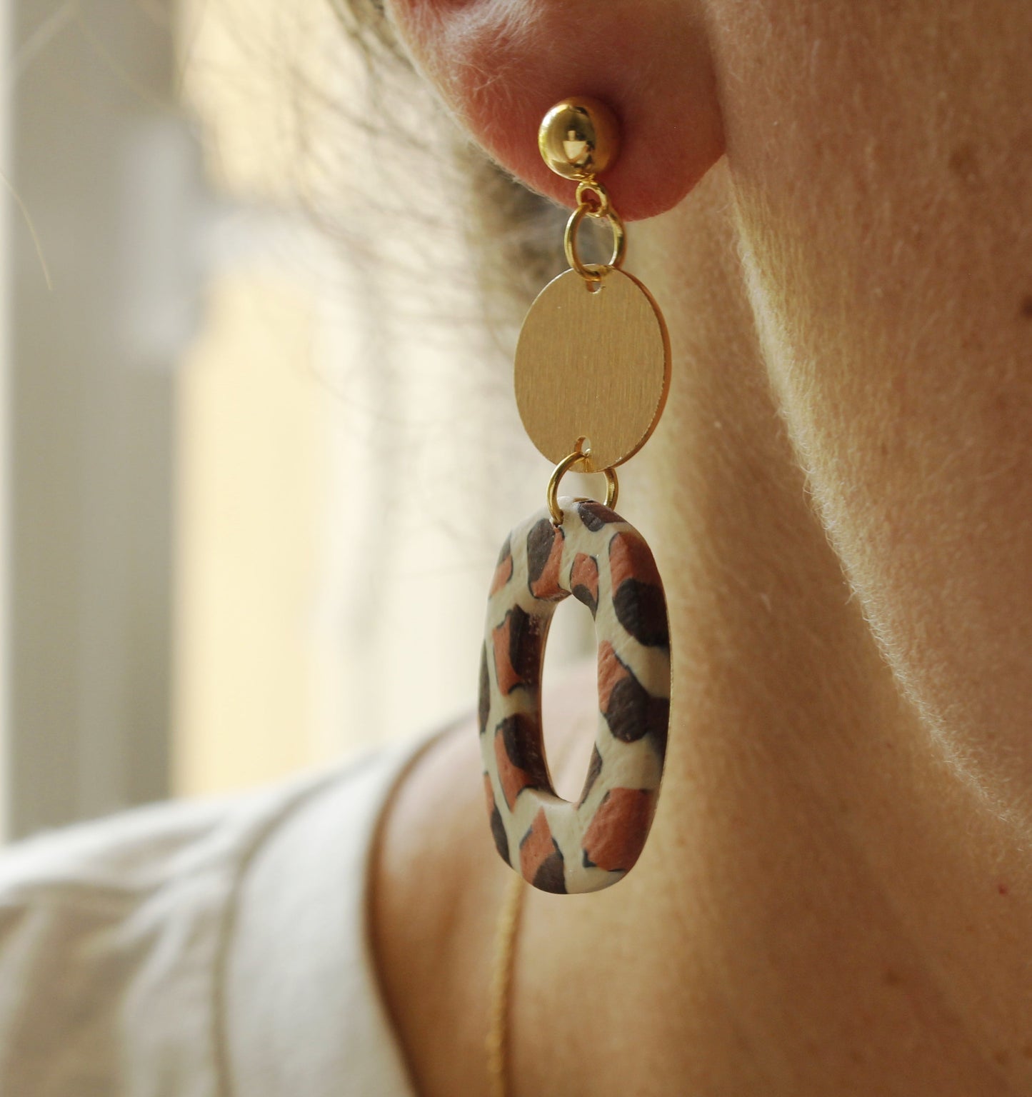 La Bouclette Dorée - Boucles d'oreilles collection Éphémère – Terracotta & Moutarde La Bouclette Dorée