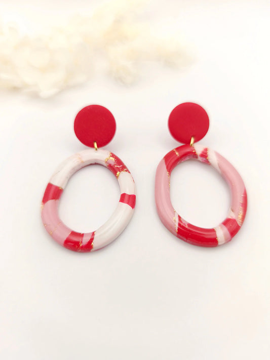 La Bouclette  Dorée - Boucles d'oreilles pendantes en argile polymère La Bouclette Dorée