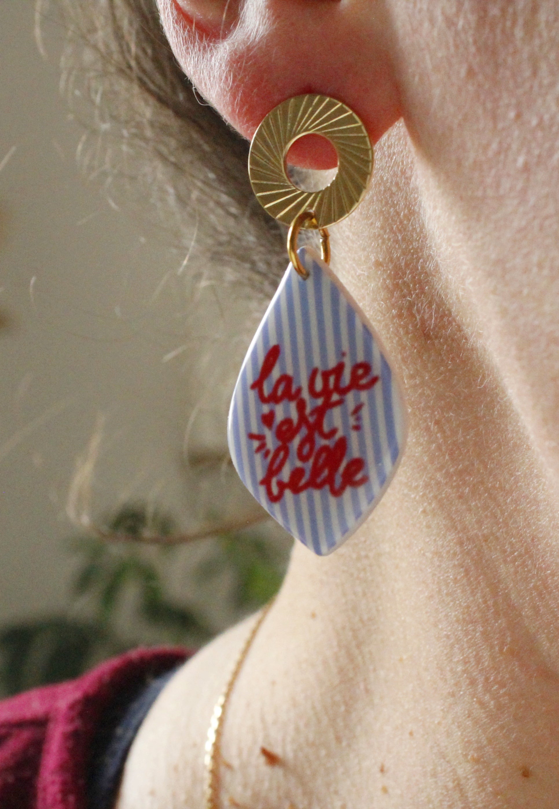 La Bouclette Dorée - Boucles d’oreilles printemps fleuri La Bouclette Dorée