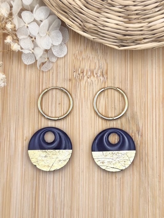 La Bouclette Dorée - Boucles d'oreilles Collection Automne-Hiver - violet profond