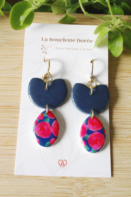 La Bouclette Dorée - Boucles d’oreilles printemps fleuri La Bouclette Dorée